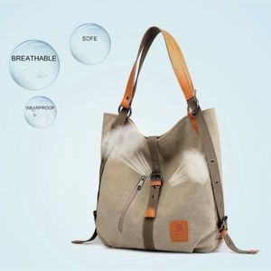 3 Ways Canvas Purses Handbags Totes Shoulder Bag Backpack Hobo For Women